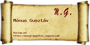 Mónus Gusztáv névjegykártya