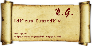 Mónus Gusztáv névjegykártya