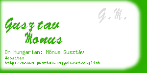 gusztav monus business card
